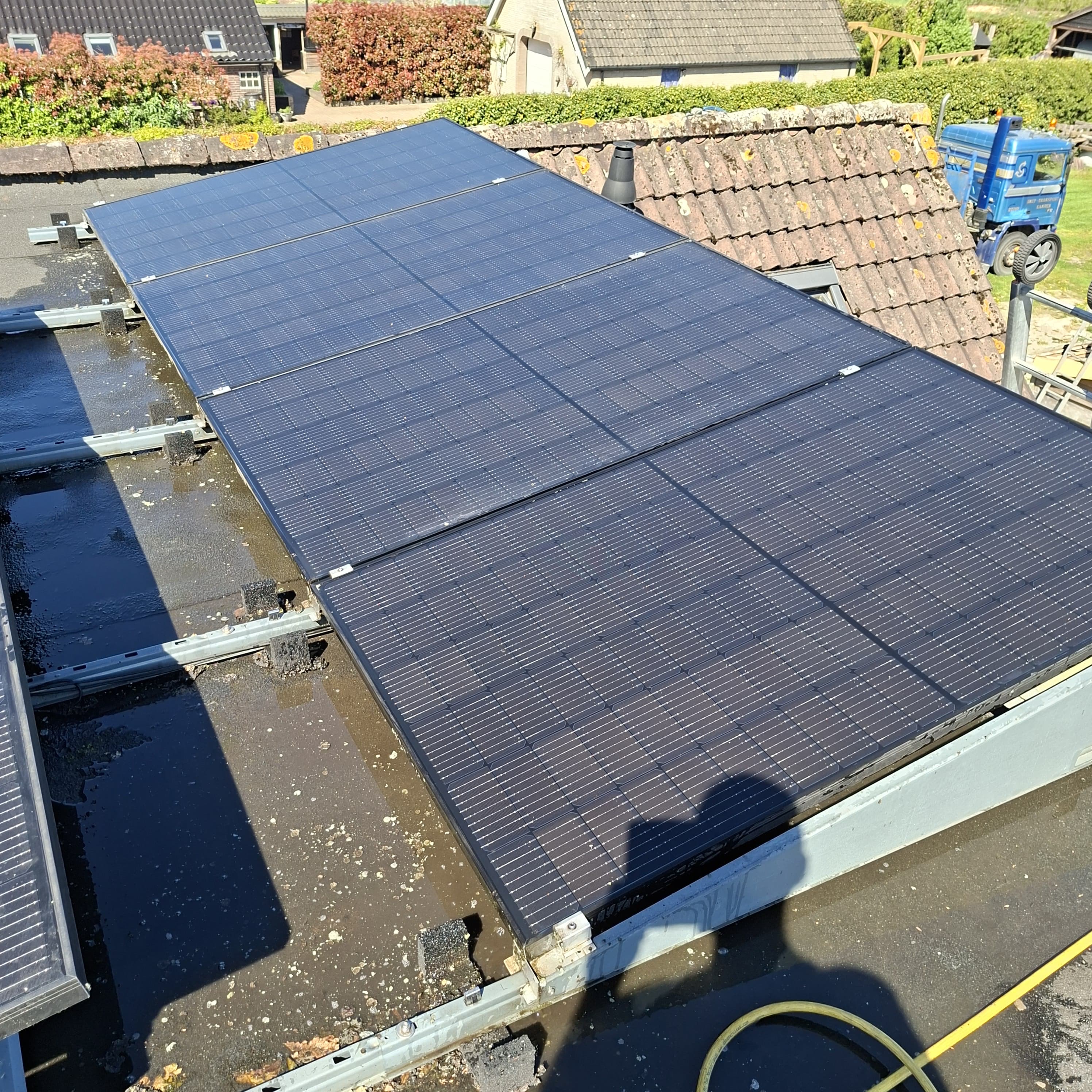 Schone zonnepanelen na reiniging